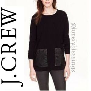 Merino Wool Leather Patch Pockets J Crew